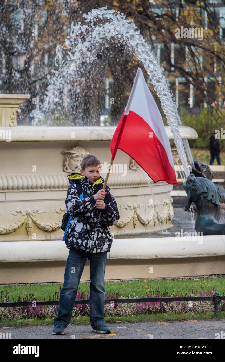 Warsaw, Poland. 11th Nov, 2017. People gather for a ceremony of remembrance at the Monument to the unknown soldier for Polish independence day, Warsaw, Poland. Warsaw 11 Nov 2017. Credit: Guy Bell/Alamy Live News Stock Photo