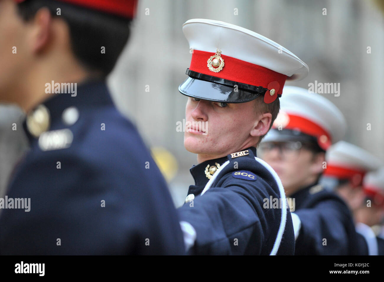 London, UK. 11th Nov, 2017. Cadets line up outside St. Paul's Cathedral during The Lord Mayor's Show, the oldest and grandest civic procession in the world. For over 800 years, the newly elected Lord Mayor of London makes his or her way from the City to distant Westminster to swear loyalty to the Crown. Credit: Stephen Chung/Alamy Live News Stock Photo