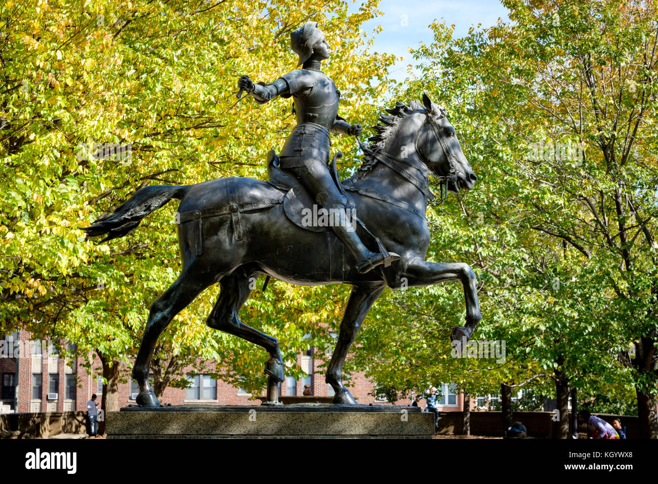 Joan of Arc (Jeanne D'arc) bronze statue, sculpture by Paul Dubois