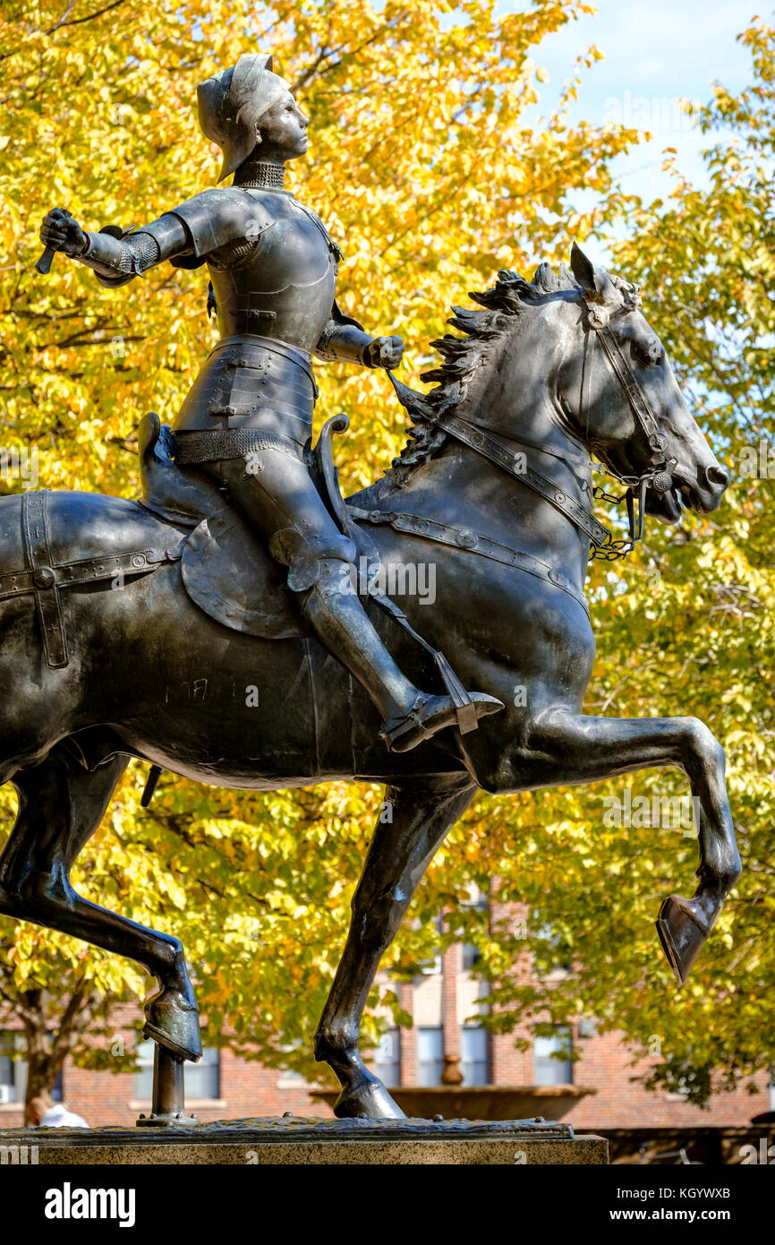 Joan of Arc (Jeanne D'arc) bronze statue, by Paul Dubois, at Meridian