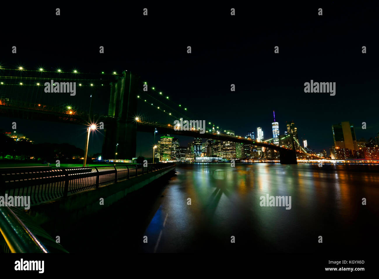 Bright lights of New York City at night Stock Photo - Alamy