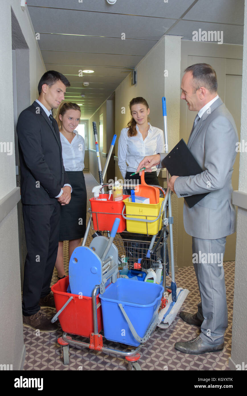 Supervisor cleaning staff hi-res stock photography and images - Alamy