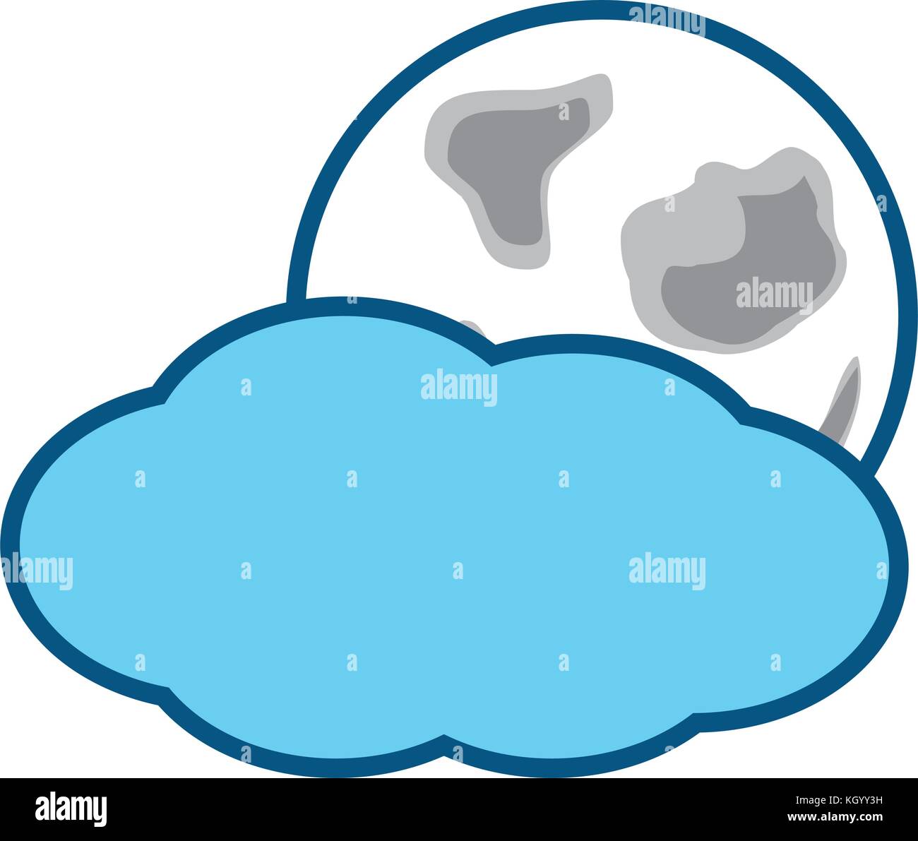 cloud and moon icon over white background vector illustration Stock ...