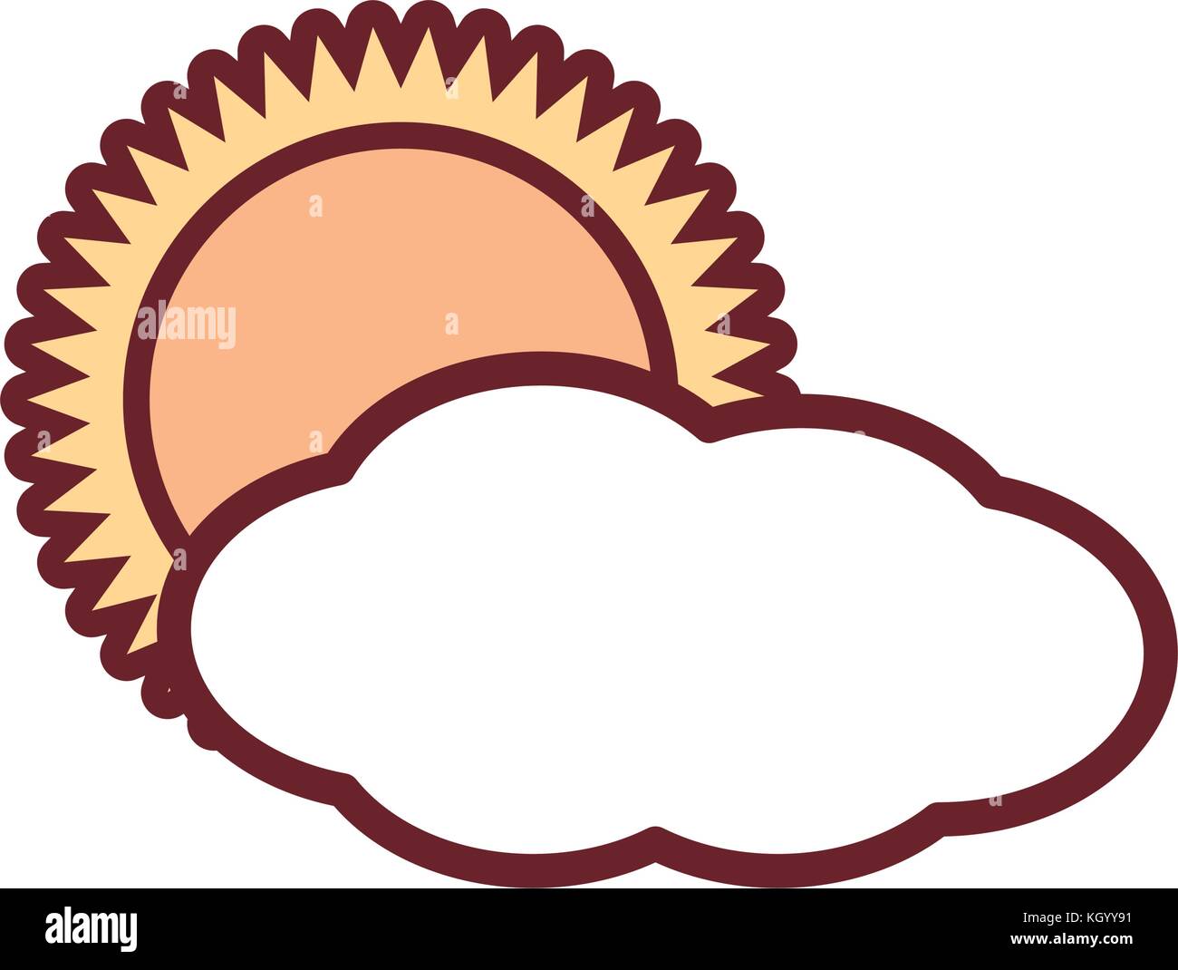 cloud and sun icon over white background vector illustration Stock ...