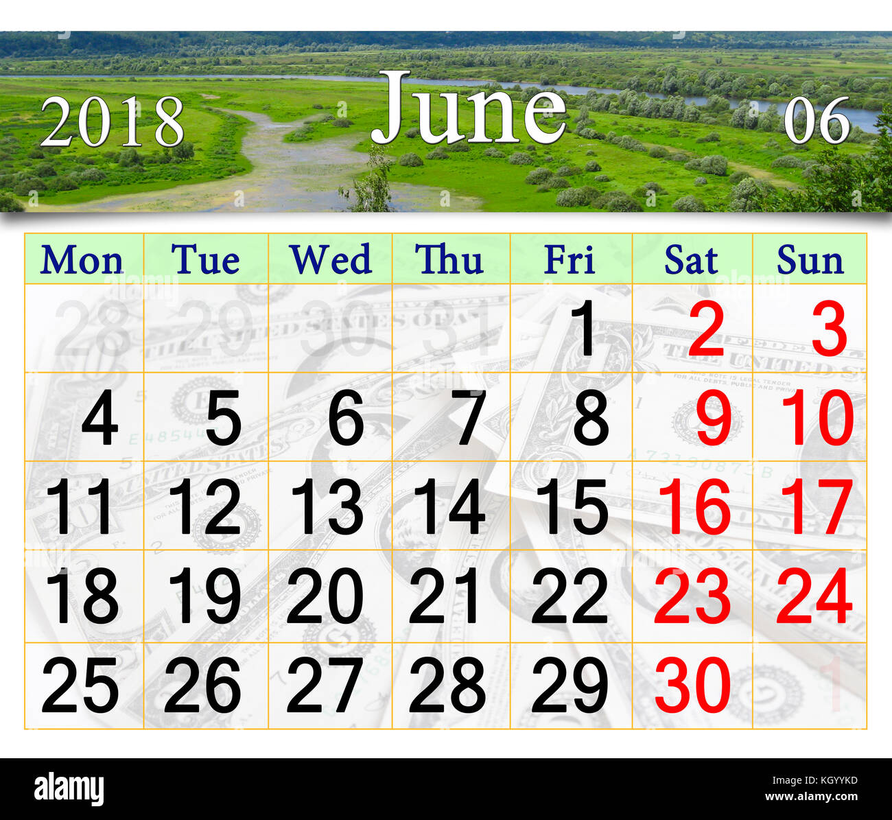 calendar-for-june-2018-with-landscapefrom-bird-s-eye-stock-photo-alamy