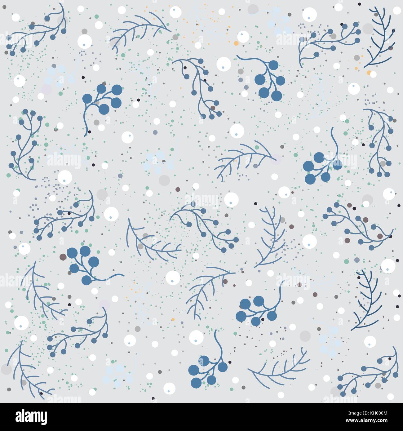 Winter Seamless Pattern with berries on subtle background. vector ...