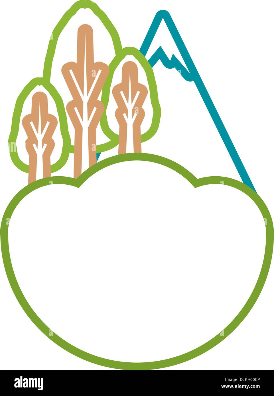trees and alps icon over white background vector illustration Stock ...