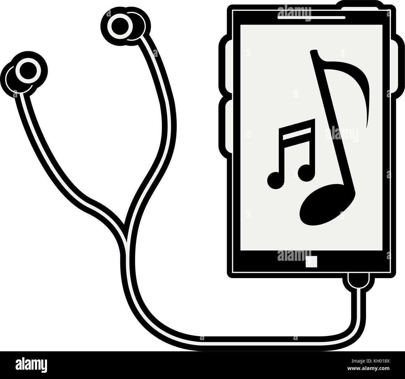 Smartphone earphones music Stock Vector Image & Art - Alamy