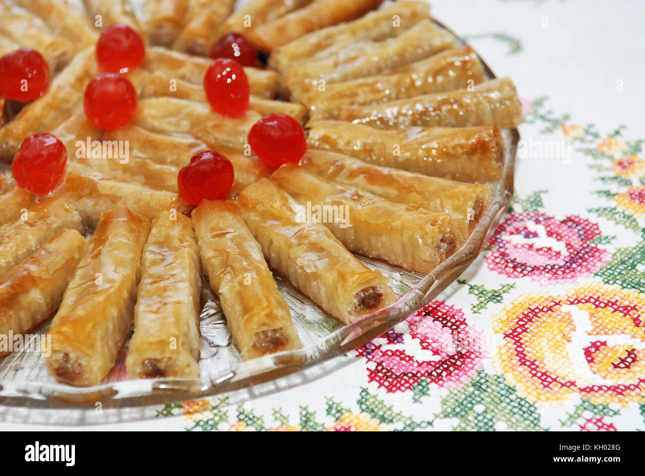 Baklava on the plate Stock Photo - Alamy