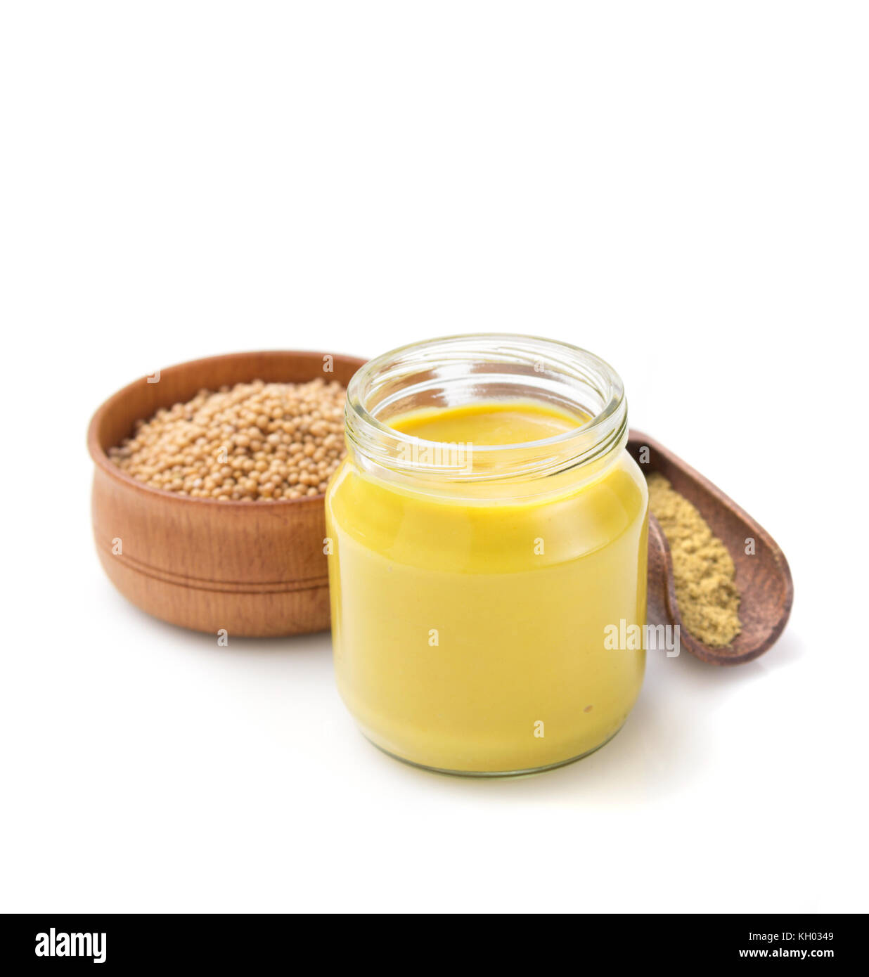 mustard sauce in jar isolated on white background Stock Photo Alamy