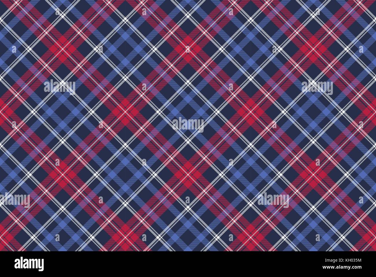 Blue diagonal fabric texture plaid seamless pattern. Vector ...