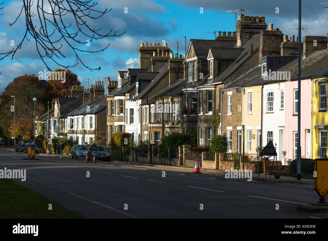 Victorian Terraced houses on Huntingdon Road, Cambridge, UK Stock Photo