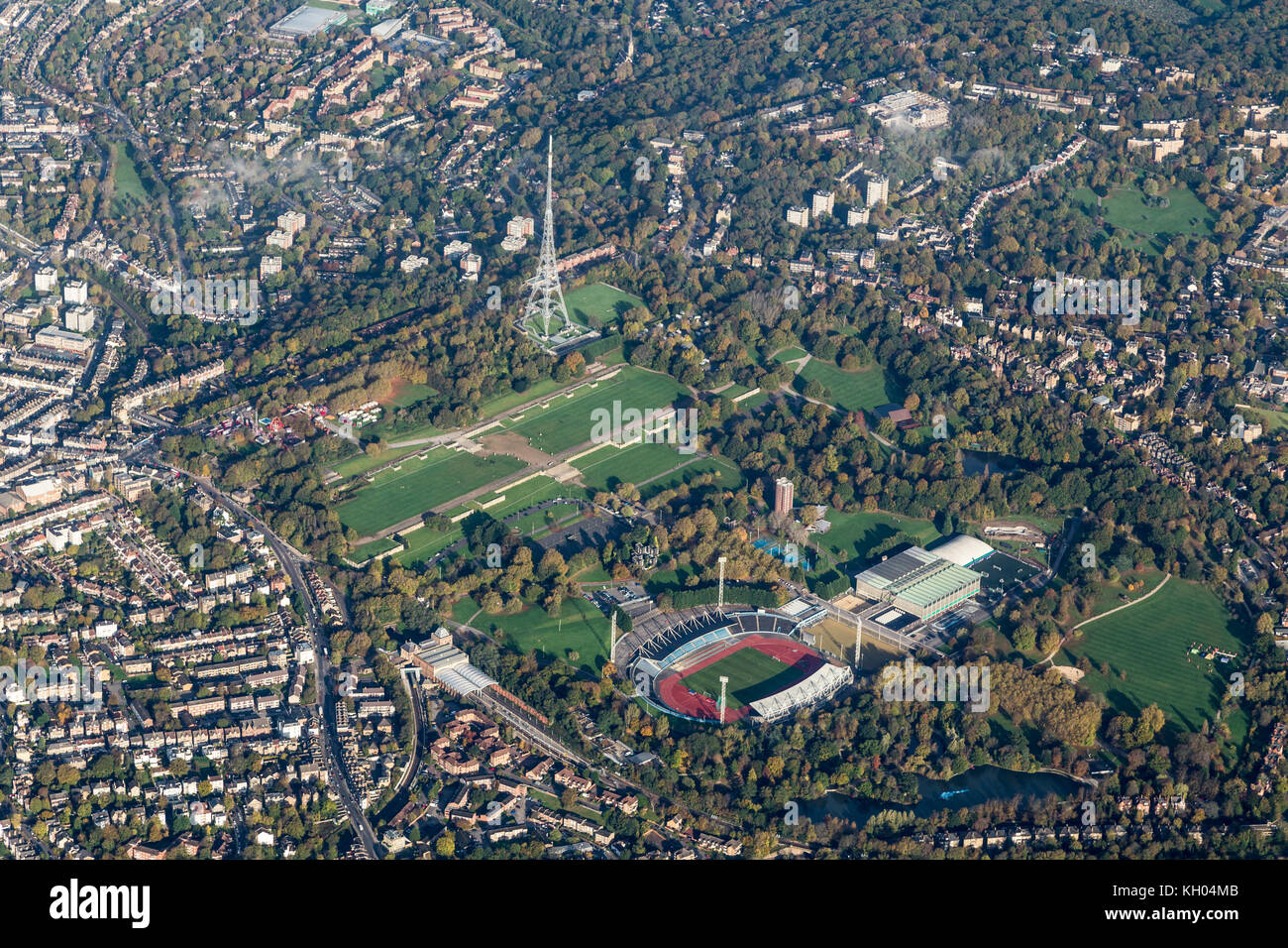 Aerial view of Crystal Palace National Sports Centre Stock Photo