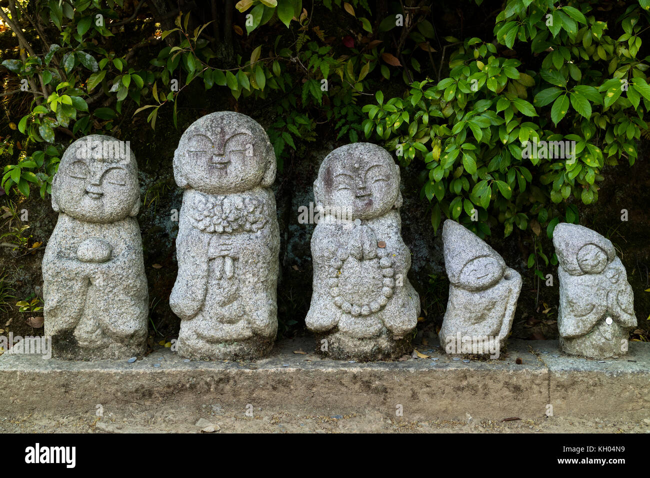 Kyoto Japan, May 20, 2017 Traditional stone Jizo Bosatsu statues at