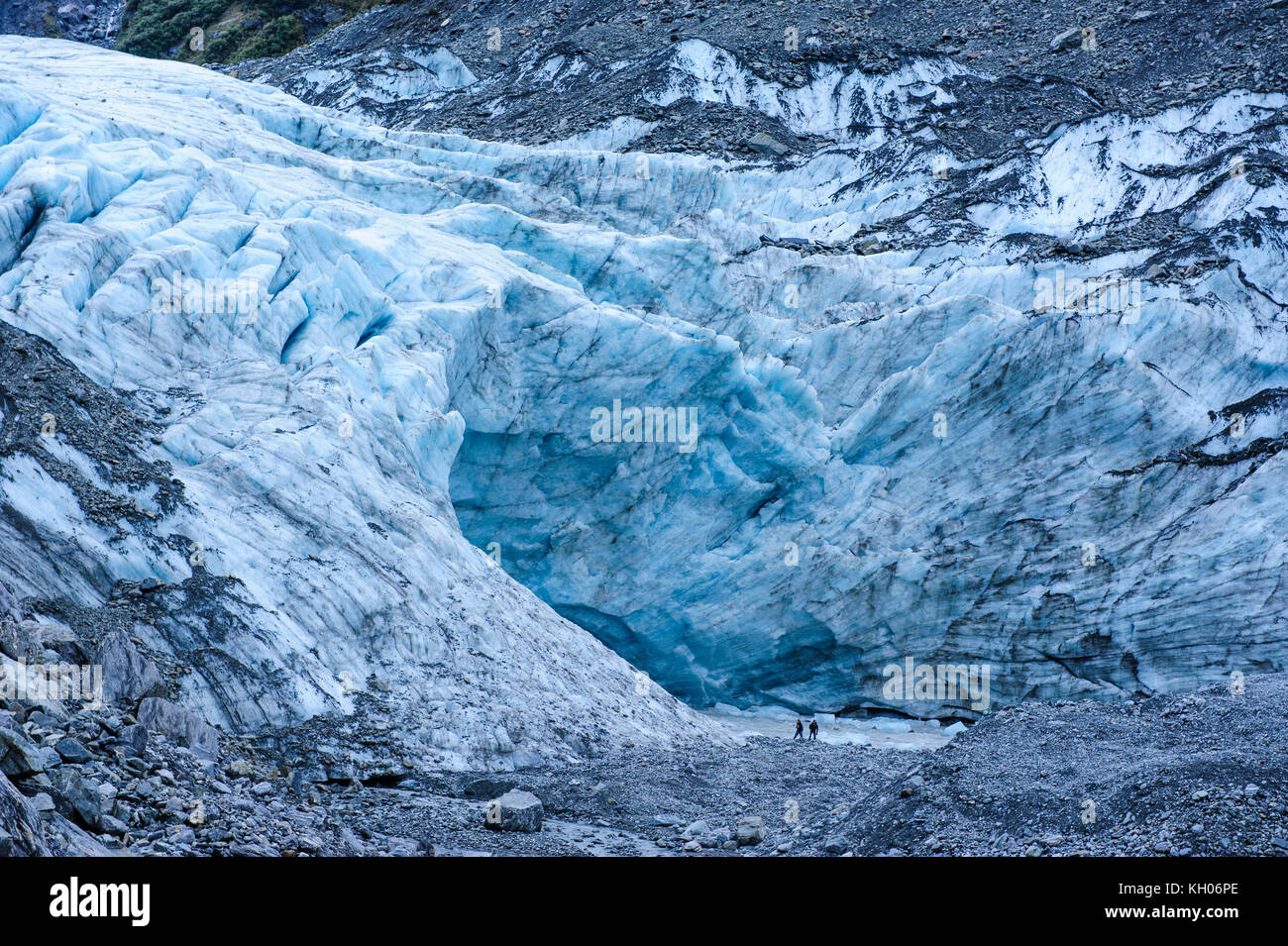 Glacial outflow of Fox Glacier, South Island, New Zealand Stock Photo