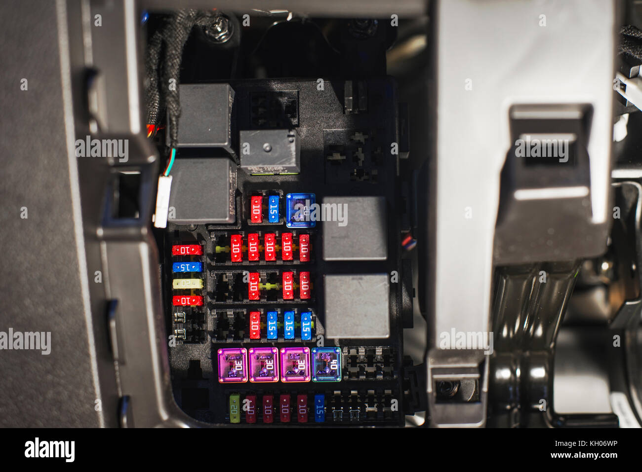 fuses installed in car block Stock Photo Alamy