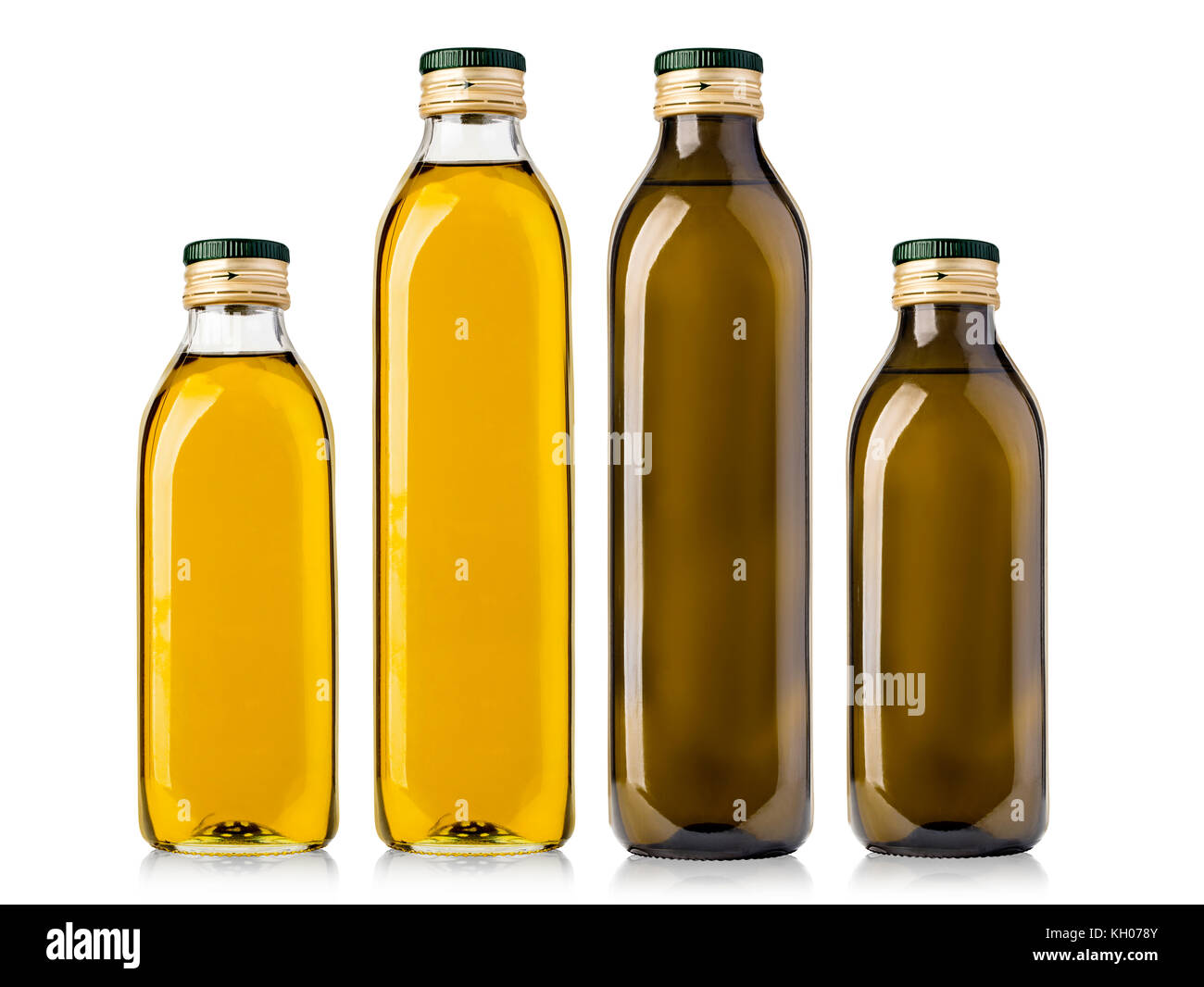 Set of Olive or Sunflower Oil Glass Bottles Isolated on White Background Stock Photo Alamy