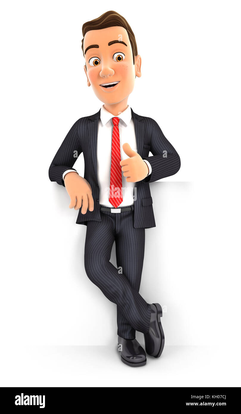 3d Businessman Leaning On The Number One Stock Photo, Picture and Royalty  Free Image. Image 18148396.