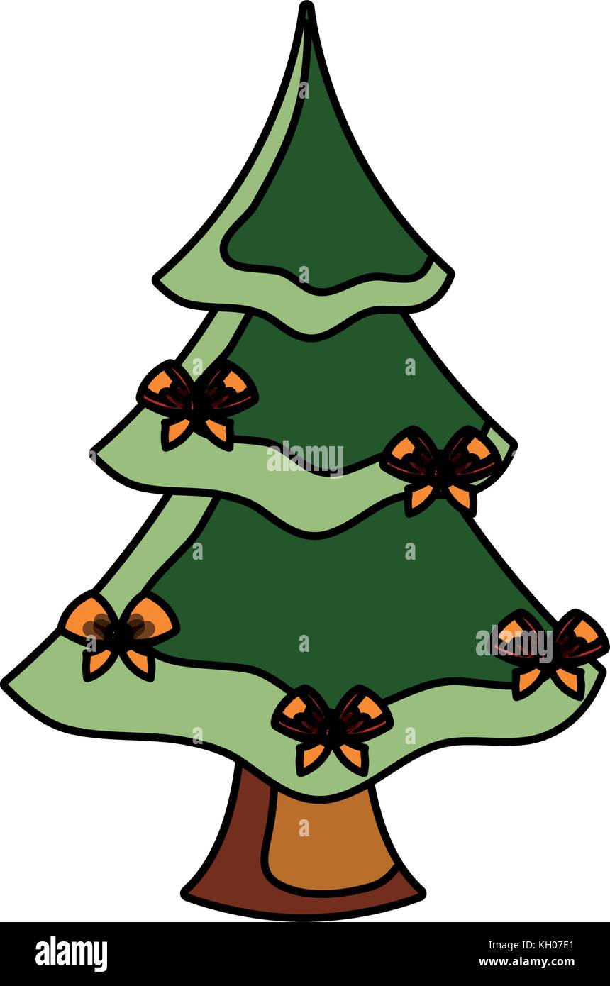 christmas tree icon over white background colorful design vector ...