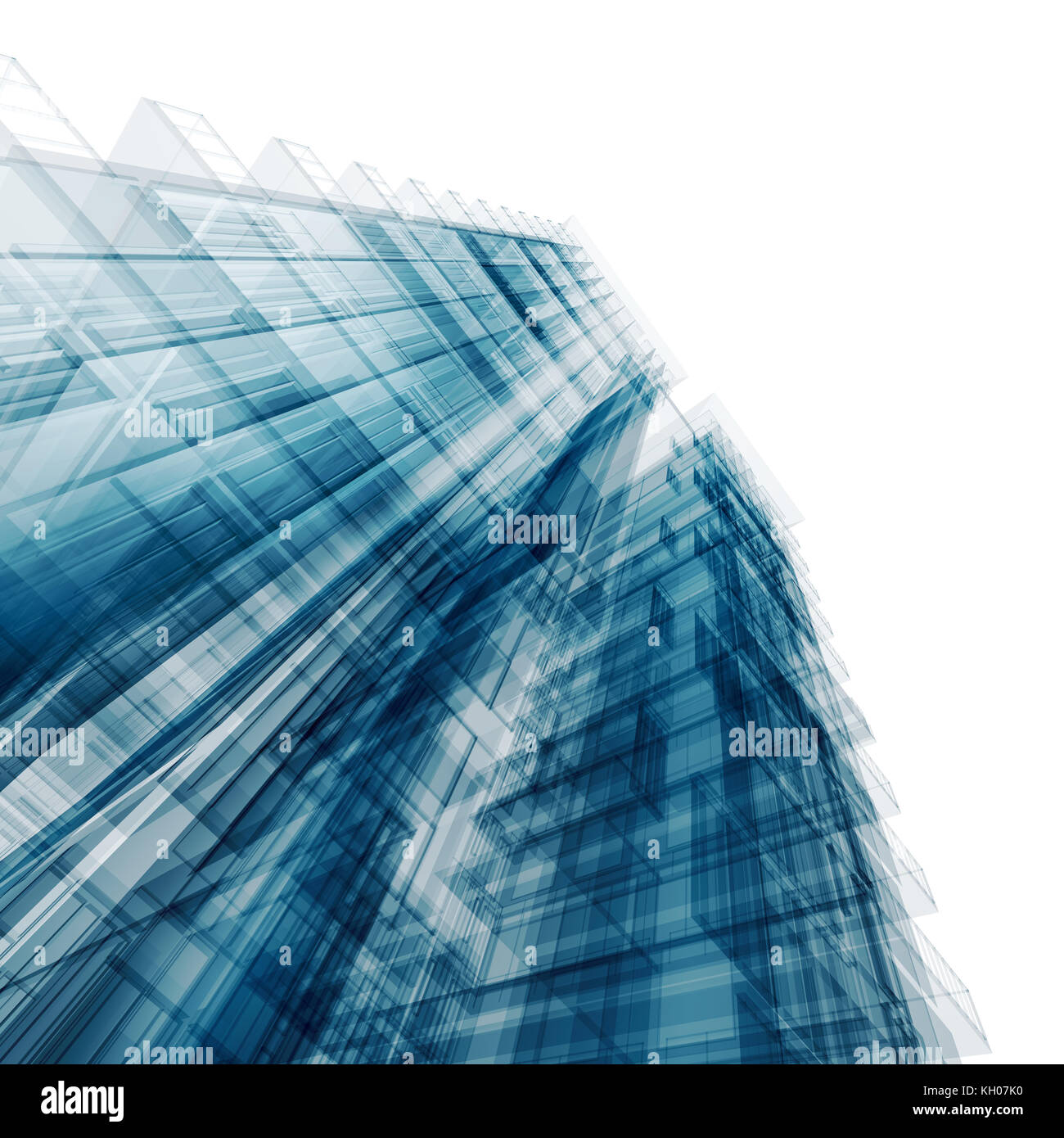 Blue tall building. Architecture design and 3d rendering model my own ...