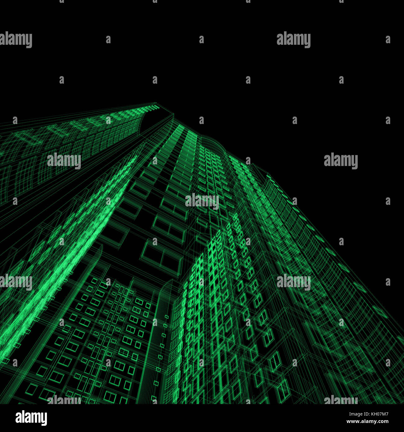 wire of house, architecture design and 3d rendering model my own Stock