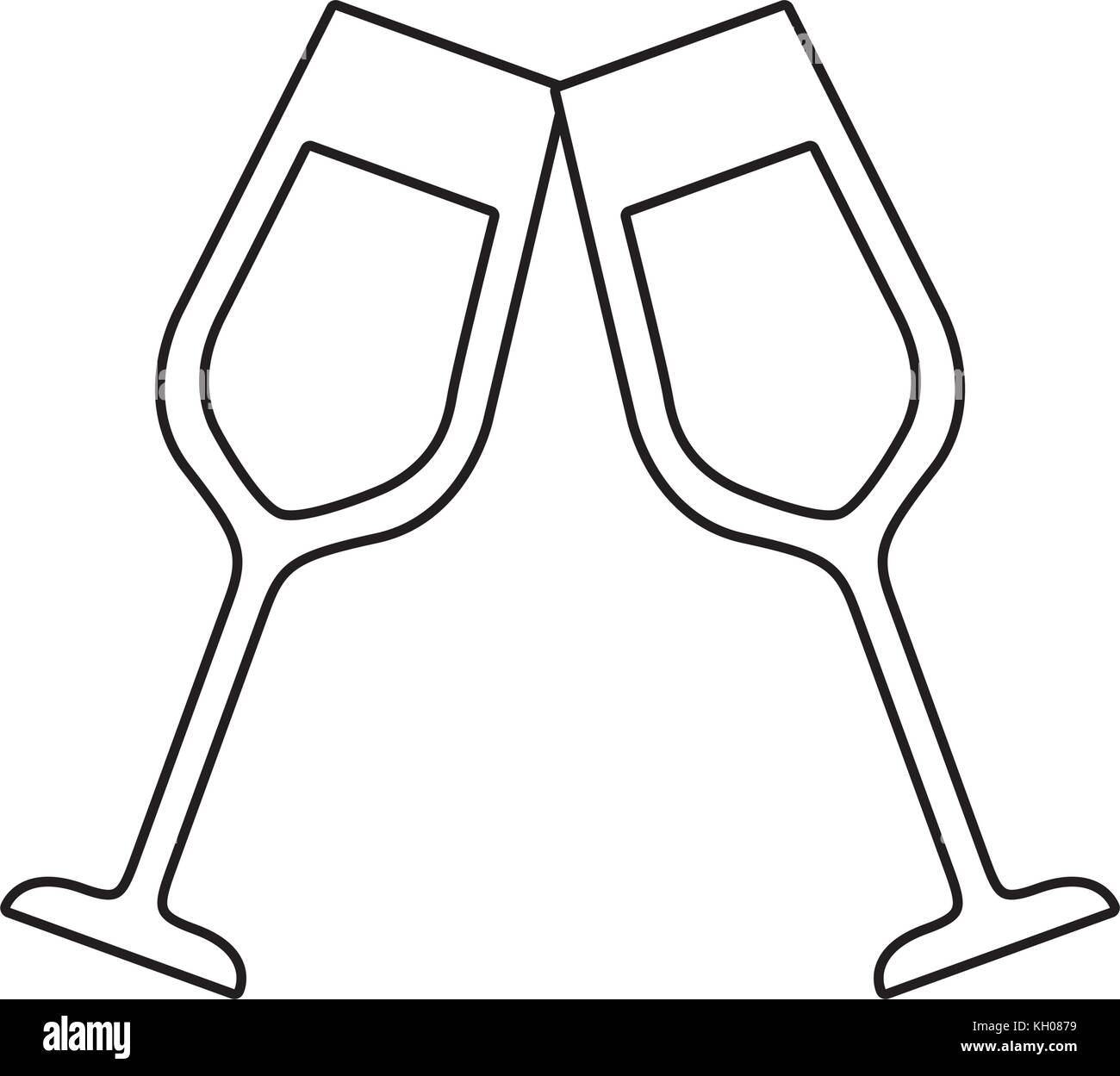 pair of champagne glass cheers drink celebration christmas Stock Vector ...