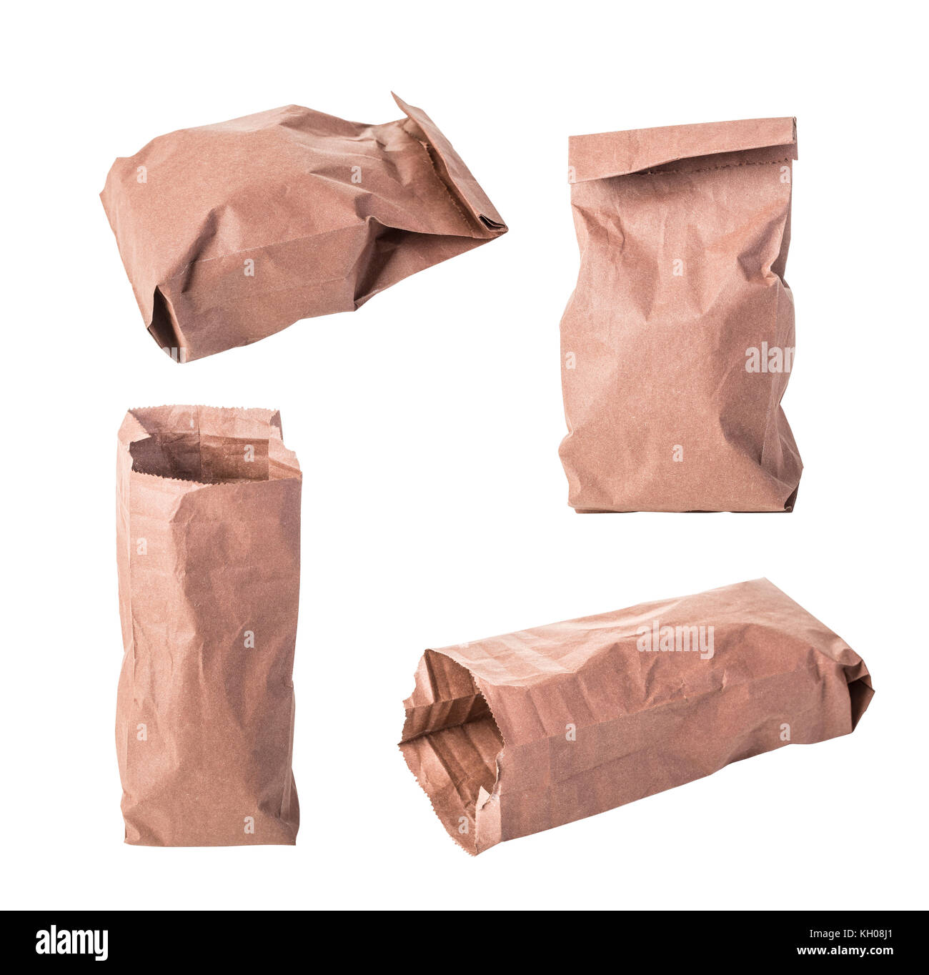 Brown paper bag isolated on white background Stock Photo Alamy