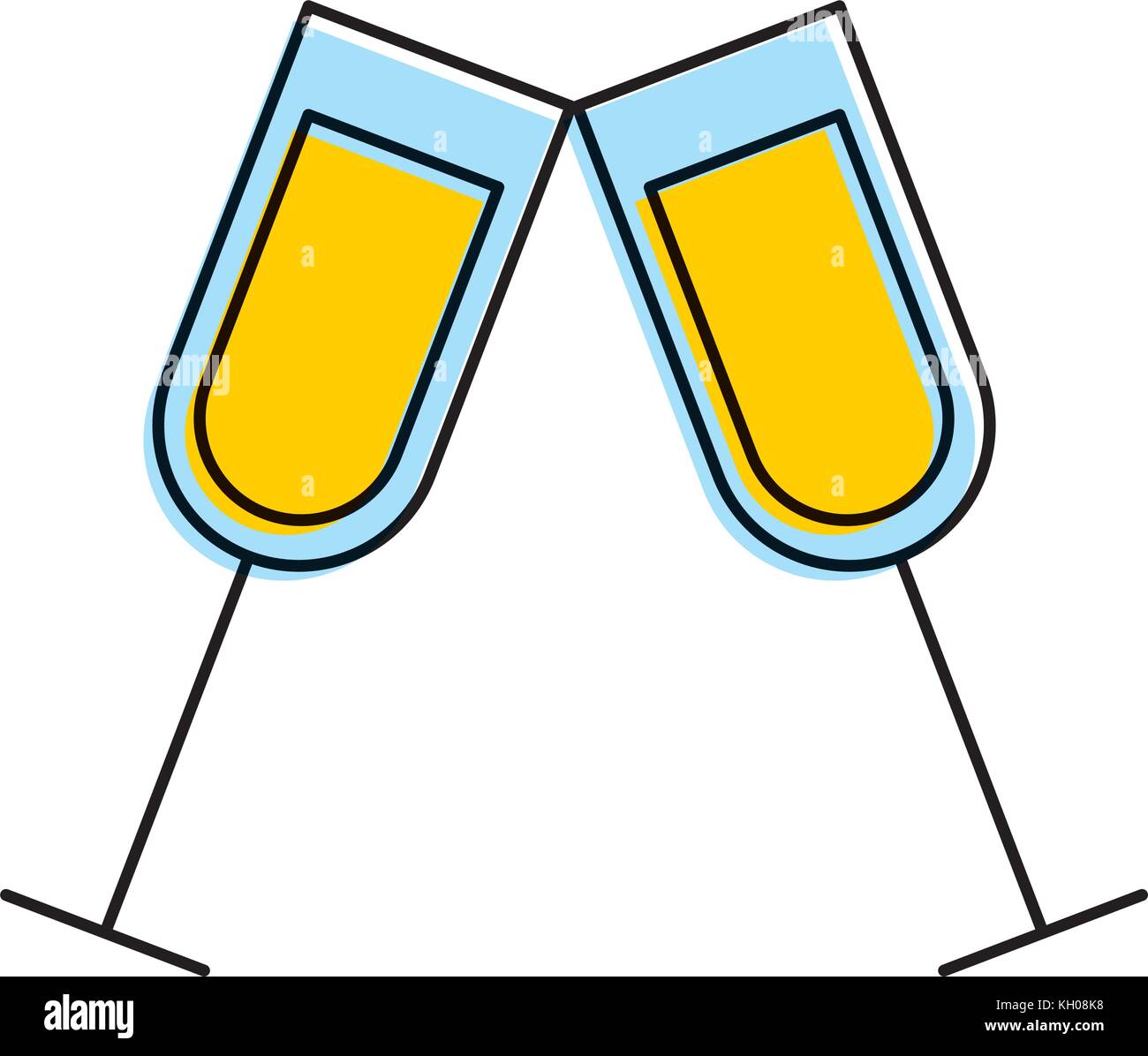 pair of champagne glass cheers drink celebration christmas Stock Vector ...