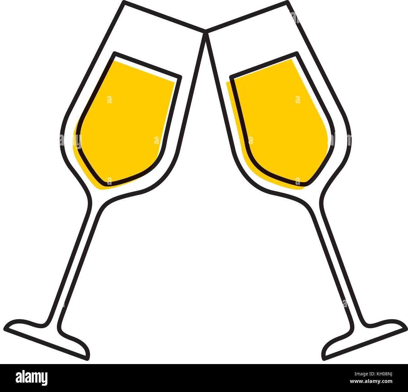 pair of champagne glass cheers drink celebration christmas Stock Vector ...