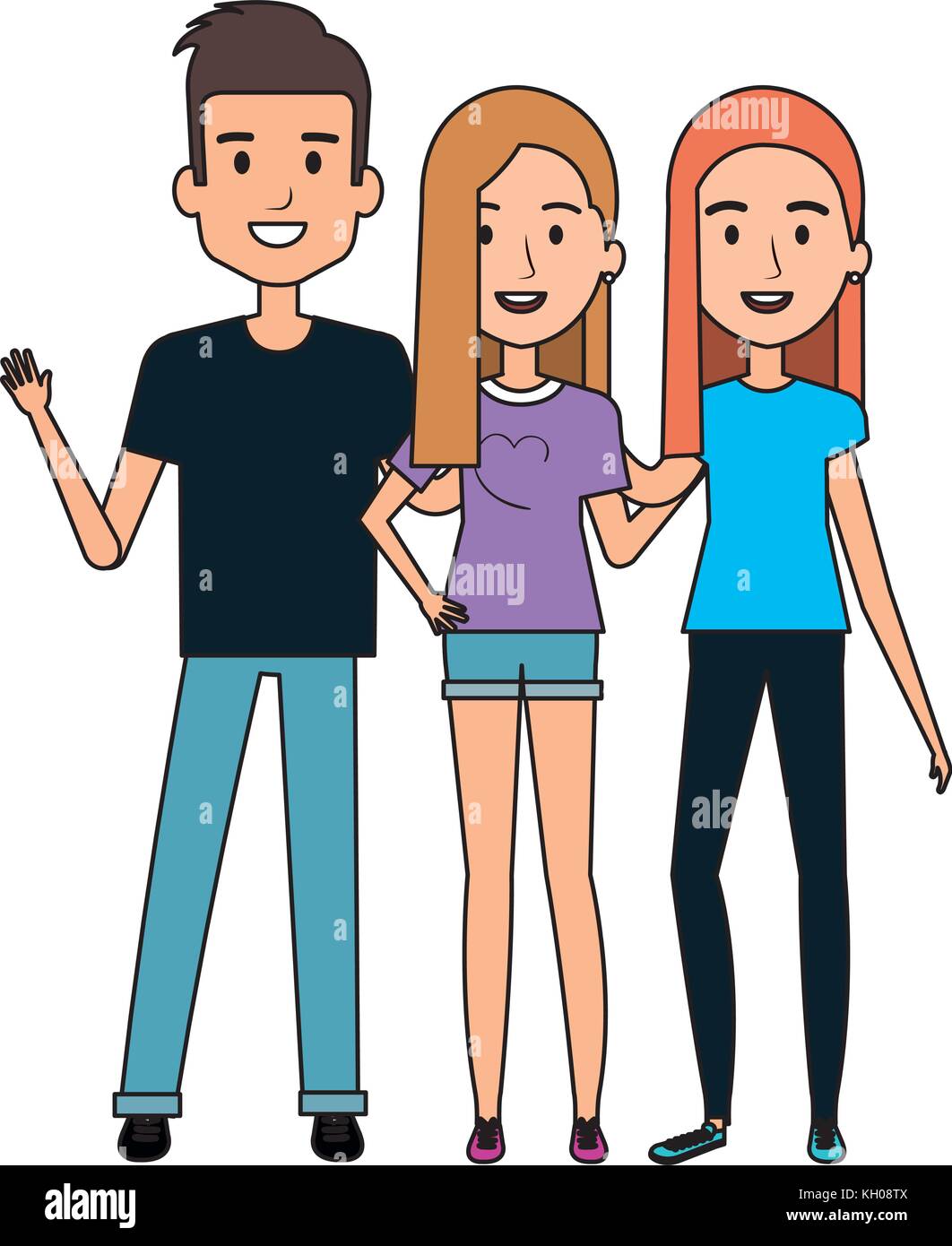 group of persons avatars characters vector illustration design Stock ...