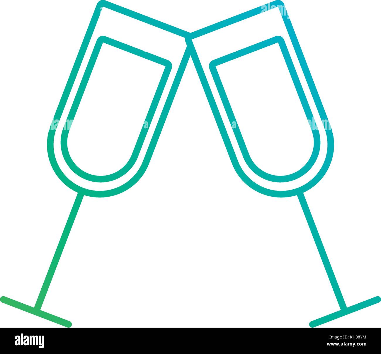 pair of champagne glass cheers drink celebration christmas Stock Vector ...