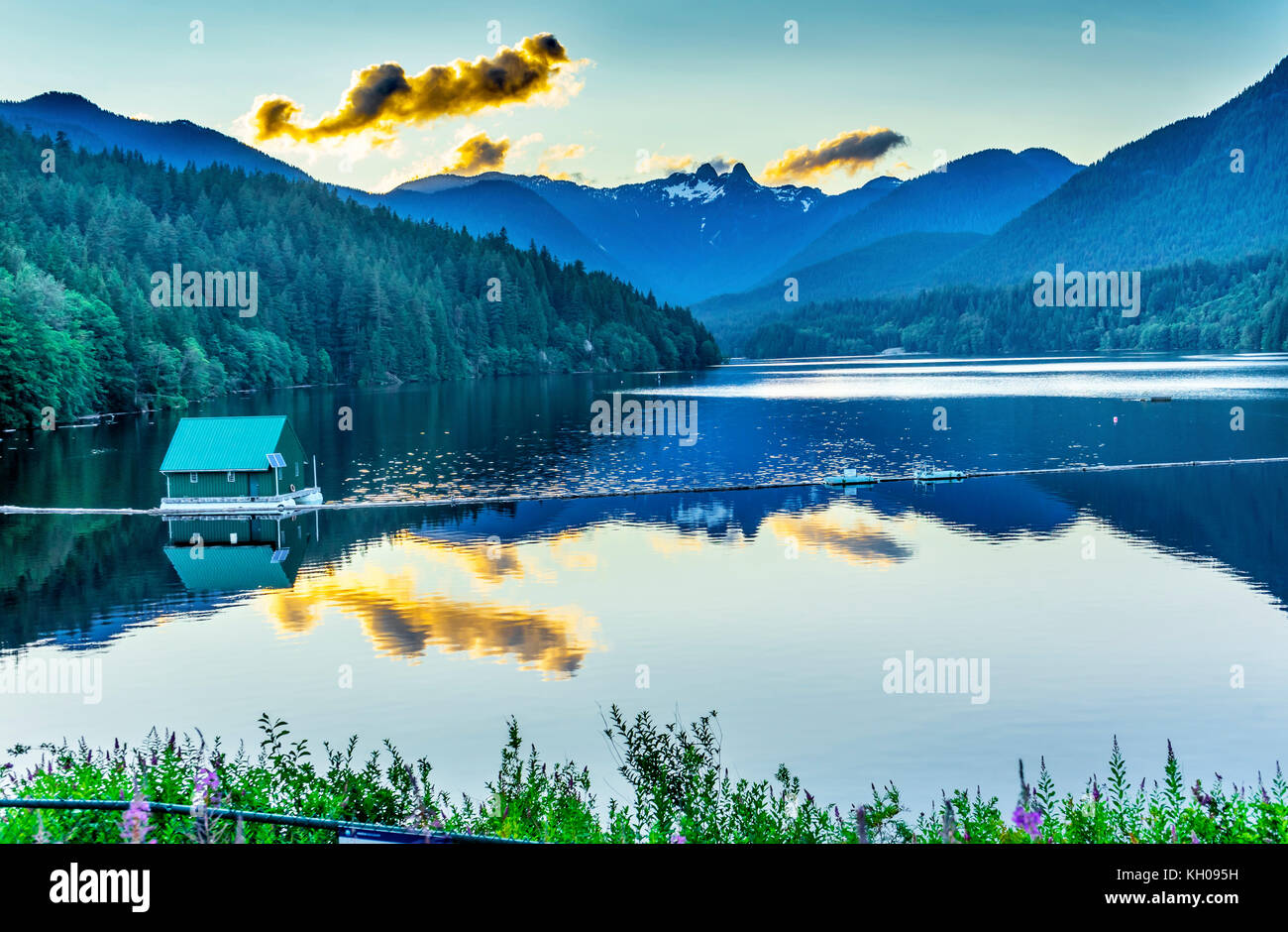 Capilano Reservoir Lake Green Building Dam Snowy Two Lions Snow