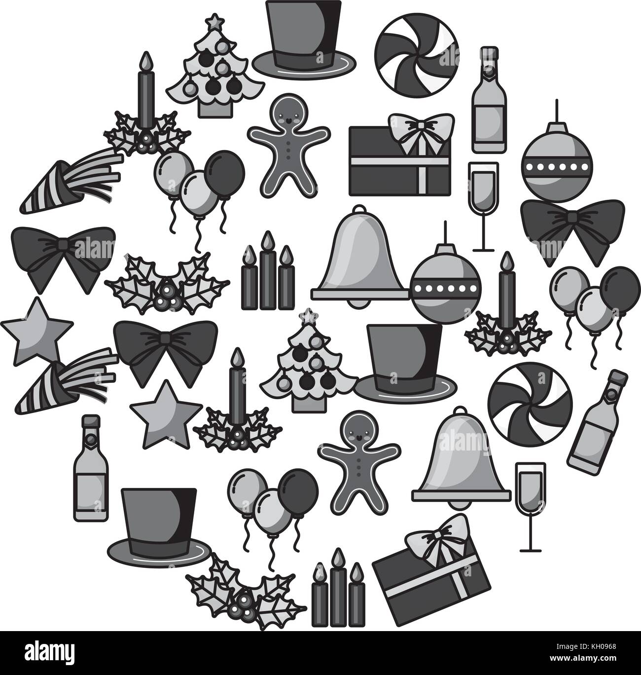 set of christmas and new year elements Stock Vector Image & Art - Alamy