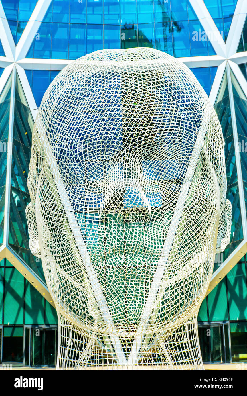 Wire Head Wonderland Public Sculpture Bow Building Calgary Alberta