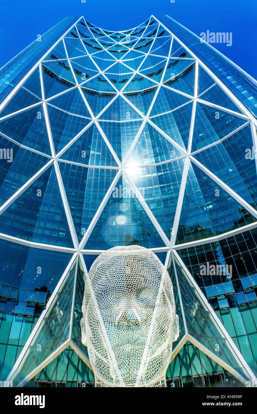 Wire Head Wonderland Public Sculpture Bow Building Calgary Alberta