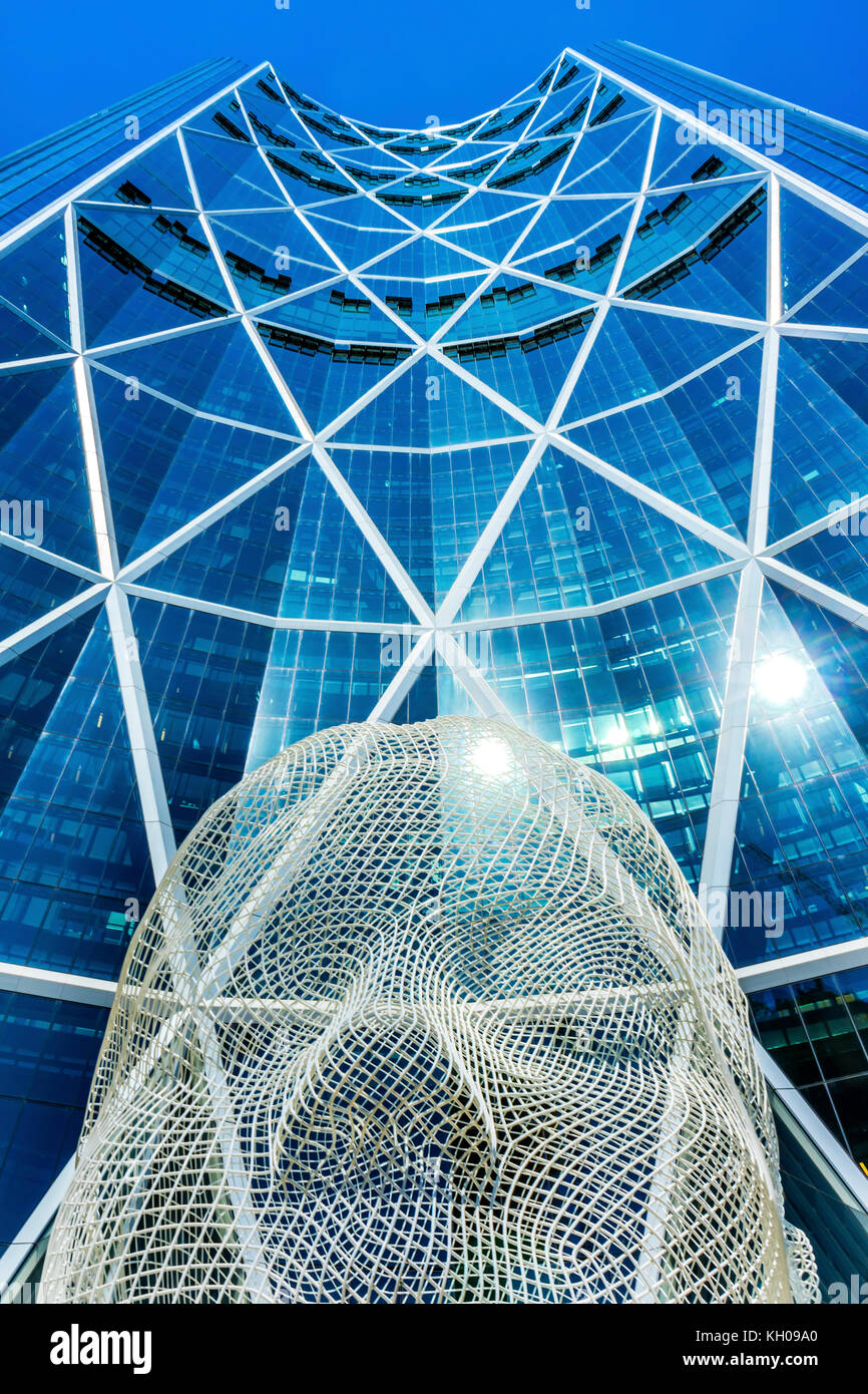 Wire Head Wonderland Public Sculpture Bow Building Calgary Alberta