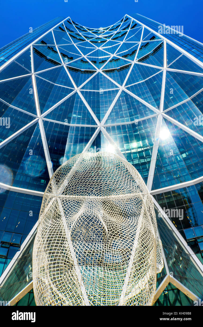 Wire Head Wonderland Public Sculpture Bow Building Calgary Alberta