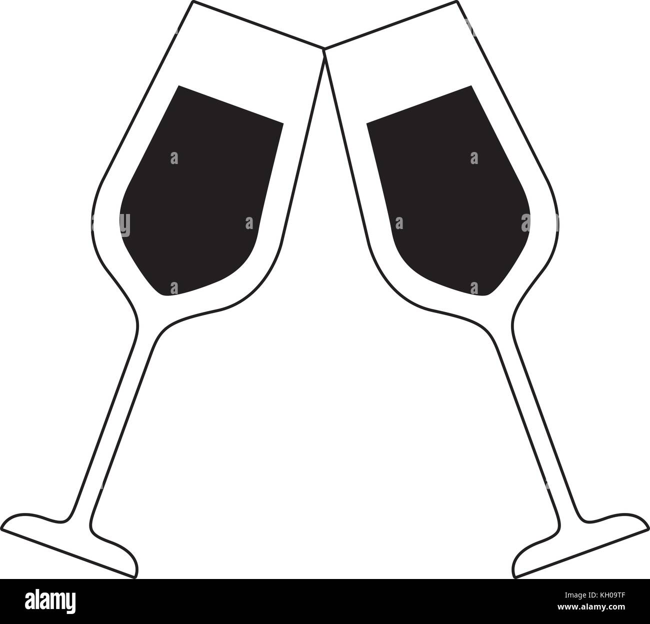 pair of champagne glass cheers drink celebration christmas Stock Vector ...