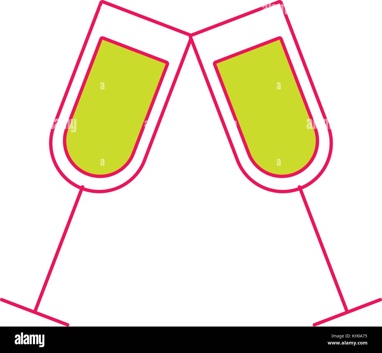 pair of champagne glass cheers drink celebration christmas Stock Vector ...