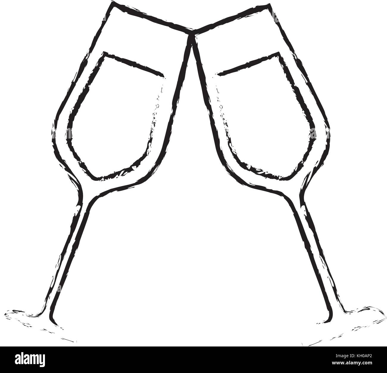 pair of champagne glass cheers drink celebration christmas Stock Vector ...