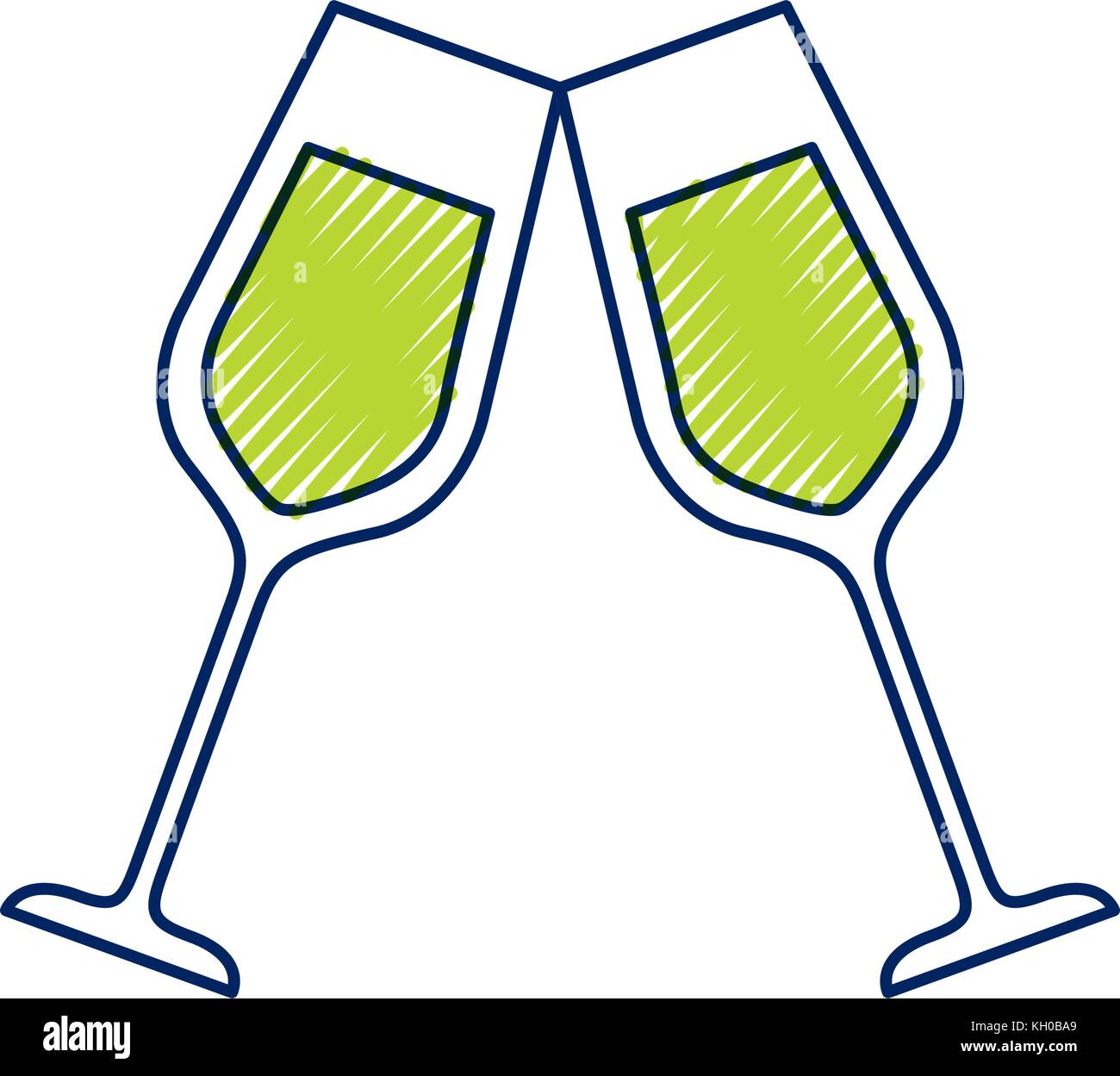 pair of champagne glass cheers drink celebration christmas Stock Vector ...