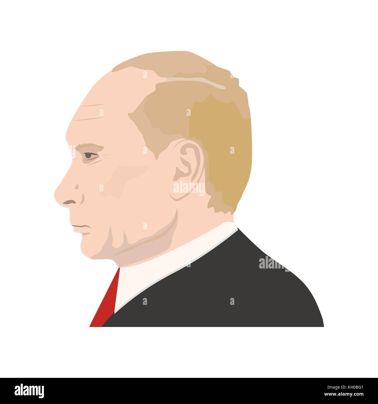 November 11, 2017 Editorial illustration of a portrait of the President of Russia Fedaration Vladimir Putin on isolated background Stock Vector