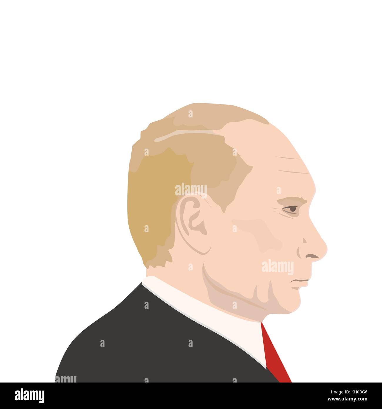November 11, 2017 Editorial illustration of a portrait of the President of Russia Fedaration Vladimir Putin on isolated background Stock Vector