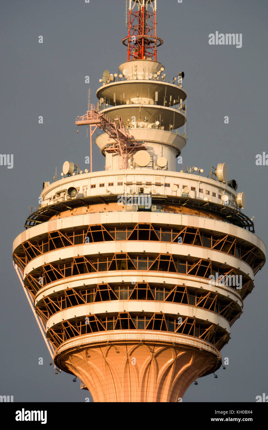 Kuala Lumpur (KL) tower closeup view Stock Photo