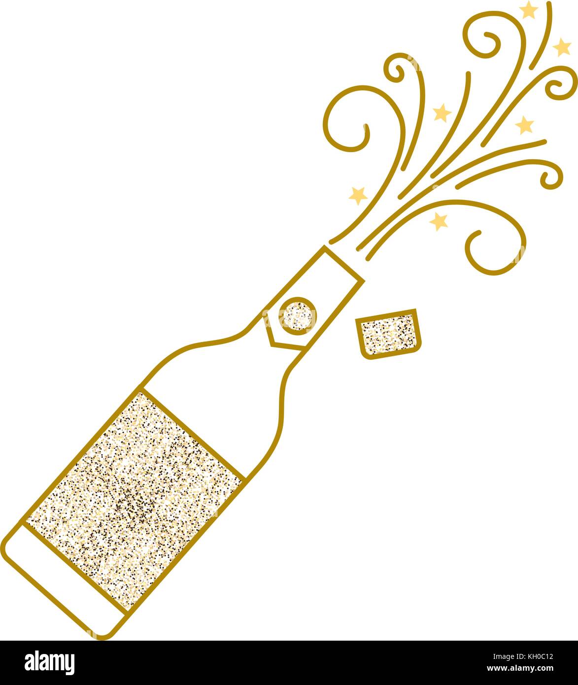 champagne bottle explosion drink celebration Stock Vector Image &amp; Art ...