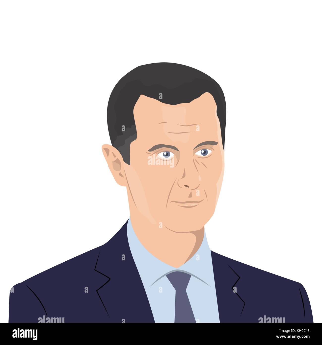 November 11, 2017. Editorial illustration of Bashar al-Assad portrait