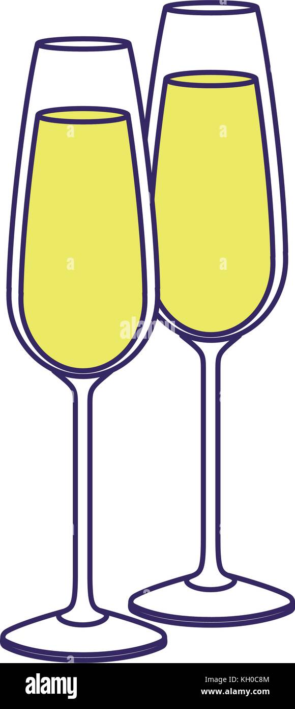 pair of champagne glass cheers drink celebration christmas Stock Vector ...