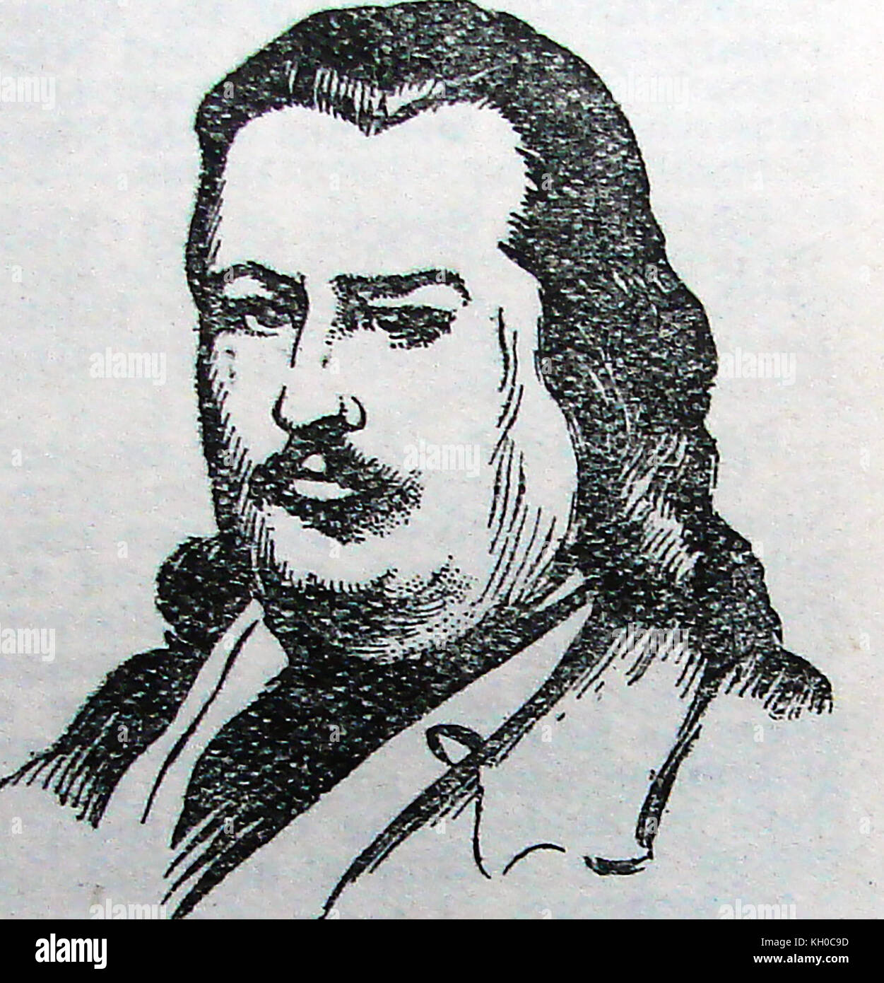 A 1933 portrait of Honore de Balzac celebrated  French novelist and playwright, writer, critic,Legitimist, journalist, publisher, businessman, typefounder  and  printer Stock Photo