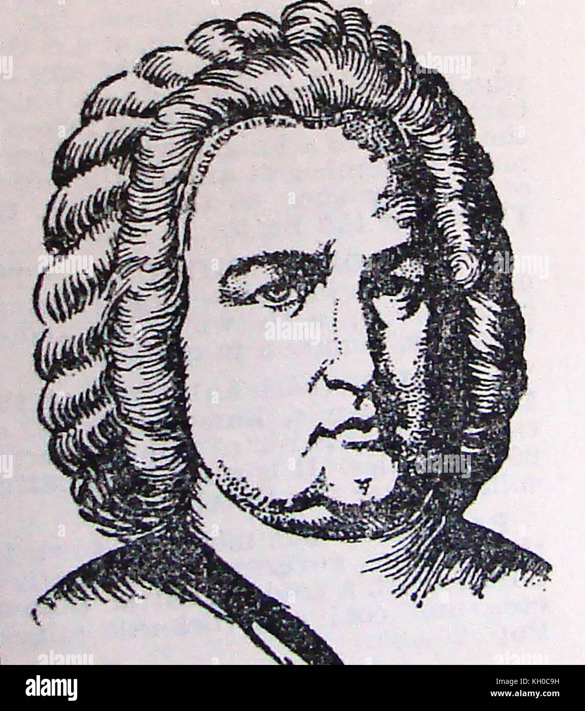 A 1933 portrait of Johann Sebastian Bach, German baroque classical musician & composer Stock Photo