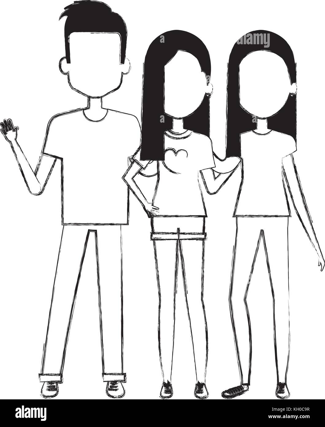 group of persons avatars characters vector illustration design Stock ...